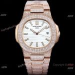 Swiss 324 Patek Philippe Nautilus Diamond-set Rose Gold Replica Watch